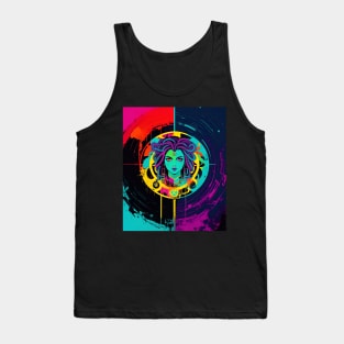 Medusa Graffiti Neon Glow Tank Top